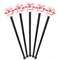 Hearts & Bunnies Black Plastic 7" Stir Stick - Round - Fan View