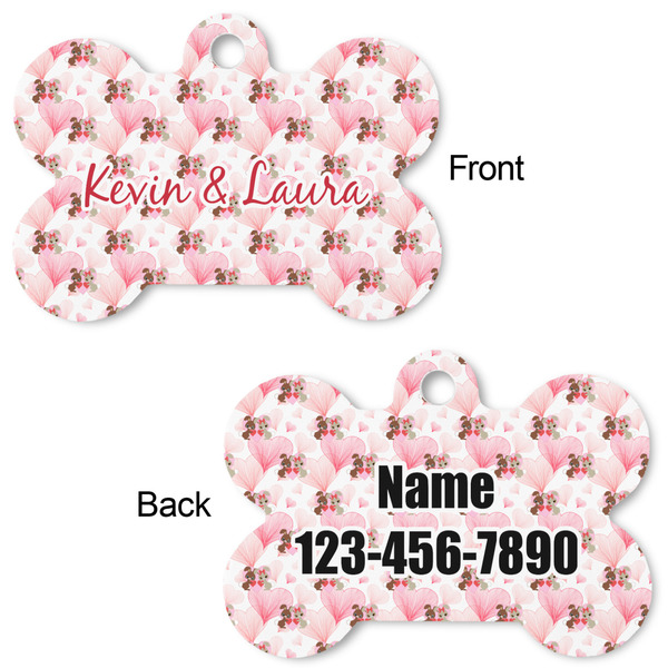 Hearts & Bunnies Bone Shaped Dog ID Tag - Large - Approval