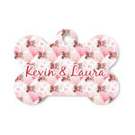 Hearts & Bunnies Bone Shaped Dog ID Tag - Small (Personalized)