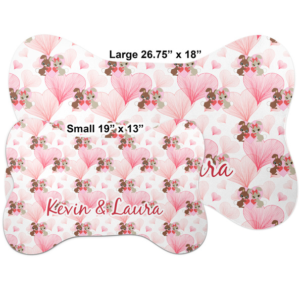 Hearts & Bunnies Bone Shaped Mat Comparison