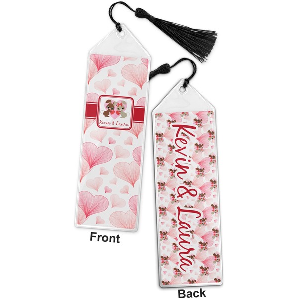 Hearts & Bunnies Bookmark with tassel - Front and Back