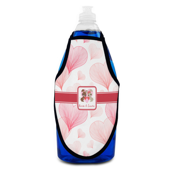 Hearts & Bunnies Bottle Apron - Soap - FRONT