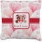 Hearts & Bunnies Burlap Pillow 16"