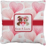 Hearts & Bunnies Faux-Linen Throw Pillow 18" (Personalized)