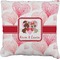Hearts & Bunnies Faux-Linen Throw Pillow 18" (Personalized)