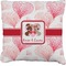 Hearts & Bunnies Burlap Pillow 22"
