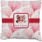 Hearts & Bunnies Faux-Linen Throw Pillow 20" (Personalized)