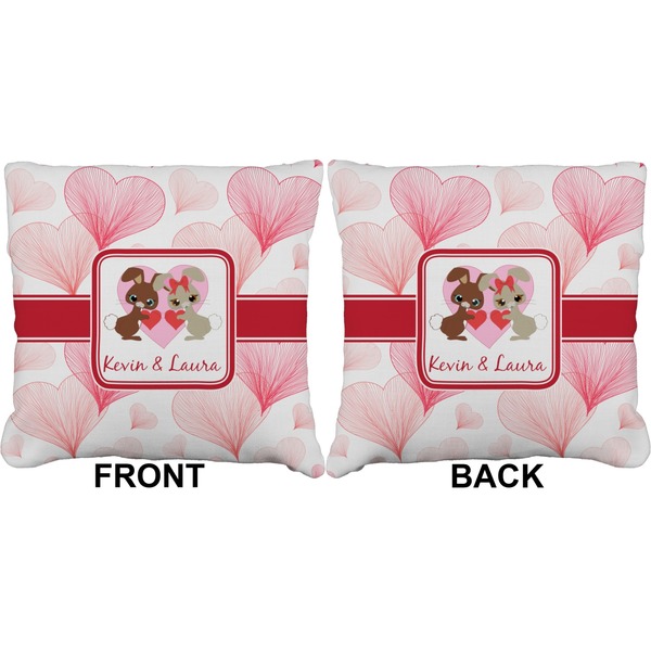 Hearts & Bunnies Burlap Pillow Approval