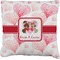 Hearts & Bunnies Faux-Linen Throw Pillow (Personalized)