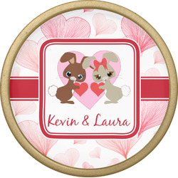 Hearts & Bunnies Cabinet Knob - Gold (Personalized)