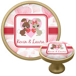Hearts & Bunnies Cabinet Knob - Gold (Personalized)