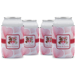Hearts & Bunnies Can Cooler (12 oz) - Set of 4 w/ Couple's Names