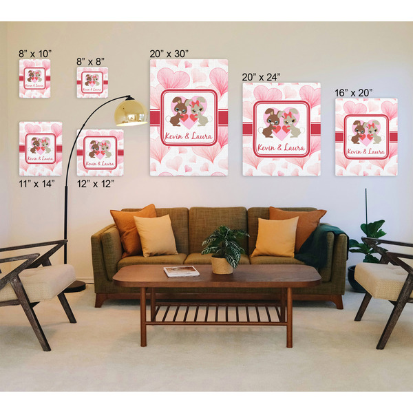 Hearts & Bunnies Canvas Prints - Multiple Sizes