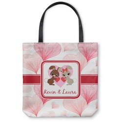 Hearts & Bunnies Canvas Tote Bag - Medium - 16"x16" (Personalized)
