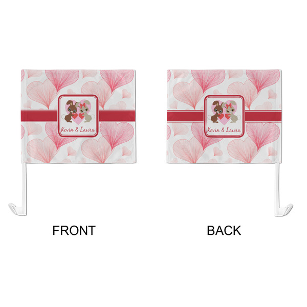 Hearts & Bunnies Car Flag - Large - APPROVAL
