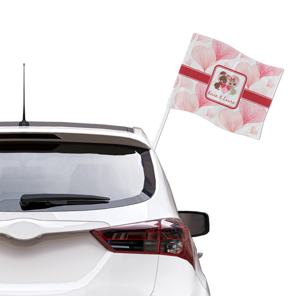 Hearts & Bunnies Car Flag - Large - LIFESTYLE