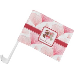 Hearts & Bunnies Car Flag - Small w/ Couple's Names
