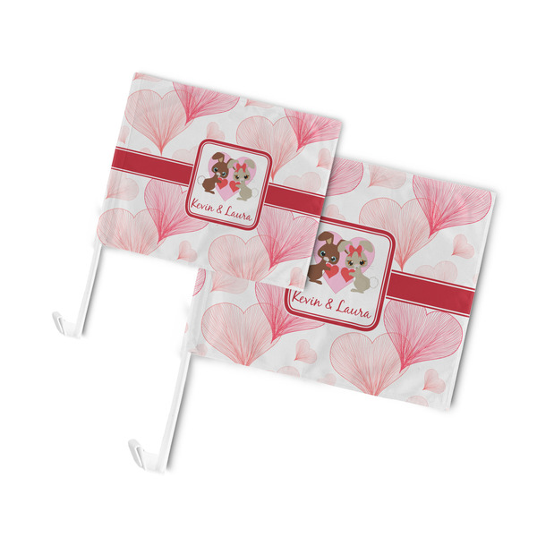 Hearts & Bunnies Car Flags - PARENT MAIN (both sizes)