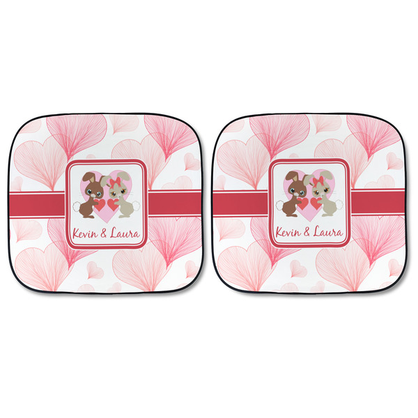 Hearts & Bunnies Car Sun Shades - FRONT