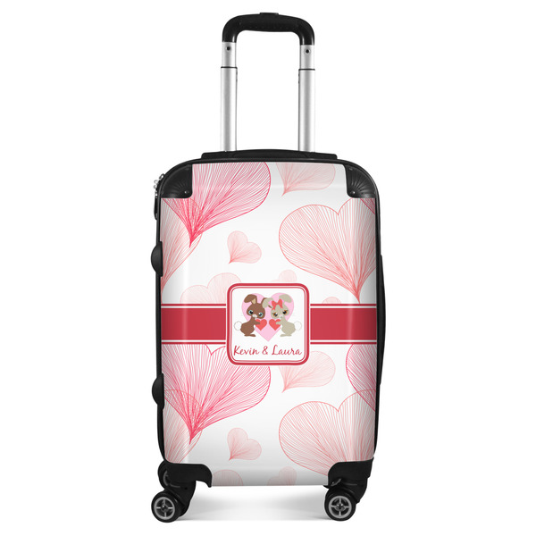 Custom Hearts & Bunnies Suitcase - 20" Carry On (Personalized)
