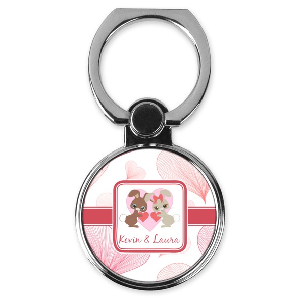 Custom Hearts & Bunnies Cell Phone Ring Stand & Holder (Personalized)