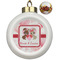 Hearts & Bunnies Ceramic Ball Ornaments - Poinsettia Garland (Personalized)