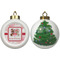 Hearts & Bunnies Ceramic Christmas Ornament - X-Mas Tree (APPROVAL)
