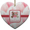 Hearts & Bunnies Heart Ceramic Ornament w/ Couple's Names