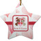 Hearts & Bunnies Ceramic Flat Ornament - Star (Front)
