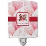 Hearts & Bunnies Ceramic Night Light (Personalized)