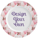 Hearts & Bunnies Ceramic Dinner Plates (Set of 4) (Personalized)