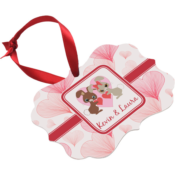 Hearts & Bunnies Christmas Ornament