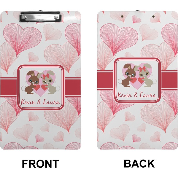 Hearts & Bunnies Clipboard (Legal) (Front + Back)