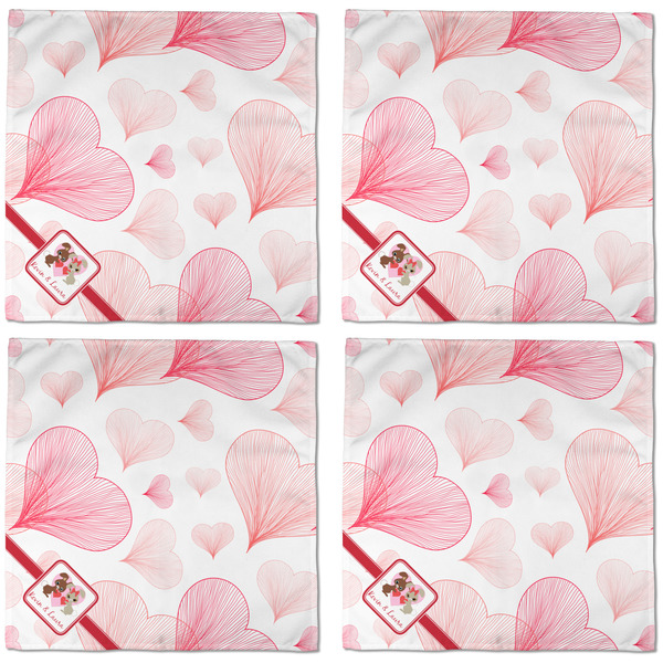 Hearts & Bunnies Cloth Napkins - Personalized Dinner (APPROVAL) Set of 4