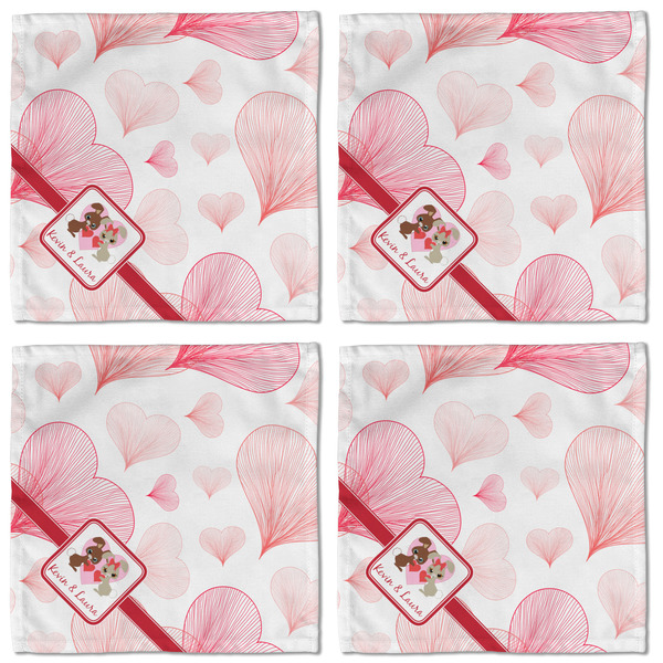 Hearts & Bunnies Cloth Napkins - Personalized Lunch (APPROVAL) Set of 4
