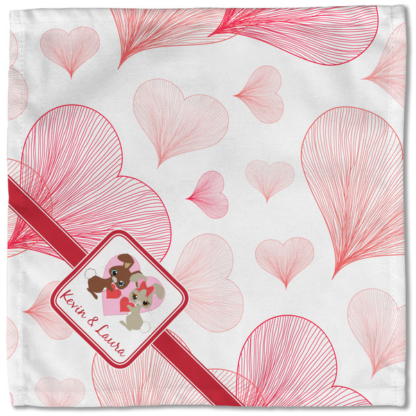 Hearts & Bunnies Cloth Napkins - Personalized Lunch (Single Full Open)