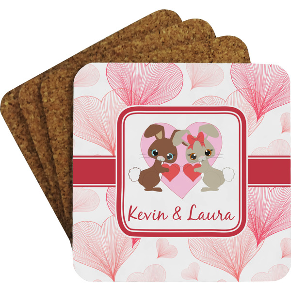 Hearts & Bunnies Coaster Set (Personalized)