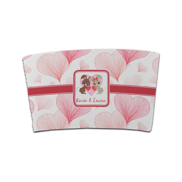 Custom Hearts & Bunnies Coffee Cup Sleeve (Personalized)