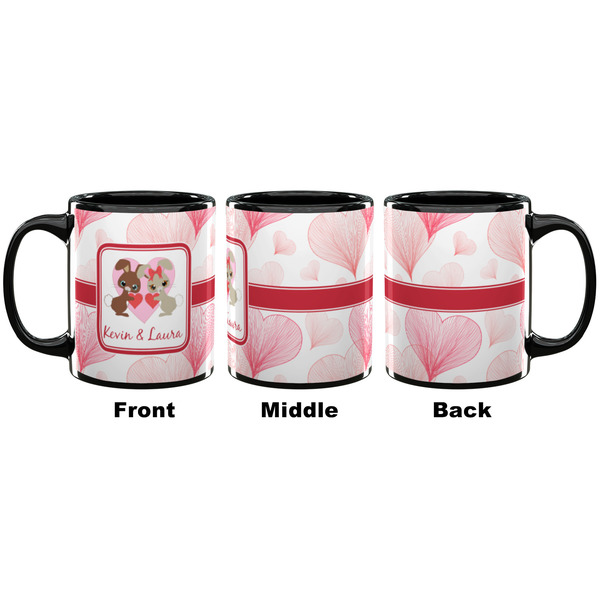 Hearts & Bunnies Coffee Mug - 11 oz - Black APPROVAL