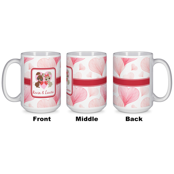 Hearts & Bunnies Coffee Mug - 15 oz - White APPROVAL
