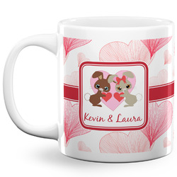 Hearts & Bunnies 20 Oz Coffee Mug - White (Personalized)