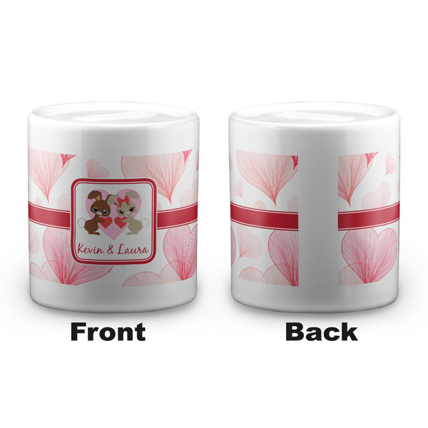 Hearts & Bunnies Coin Bank - Apvl
