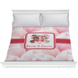 Hearts & Bunnies Comforter - King (Personalized)