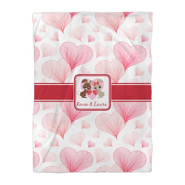 Hearts & Bunnies Comforter - Twin XL - Front