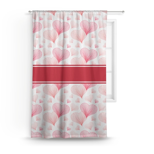 Custom Hearts & Bunnies Curtain - 50"x84" Panel