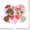 Hearts & Bunnies Custom Shape Iron On Patches - L - APPROVAL