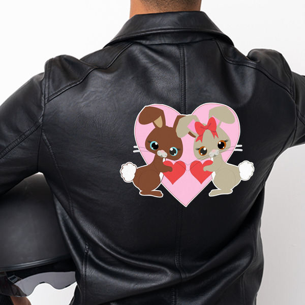 Hearts & Bunnies Custom Shape Iron On Patches - XXXL - APPROVAL