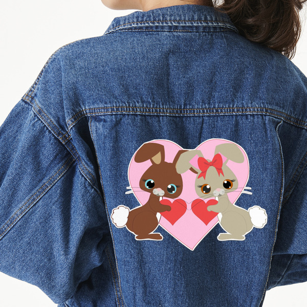 Custom Hearts & Bunnies Twill Iron On Patch - Custom Shape - 3XL
