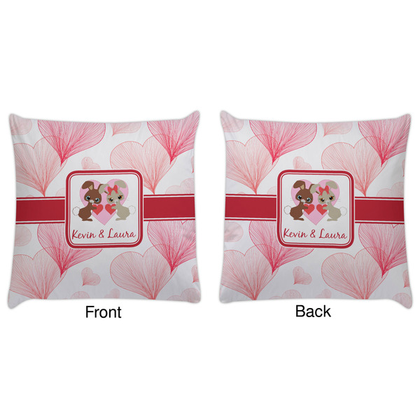 Hearts & Bunnies Decorative Pillow Case - Approval