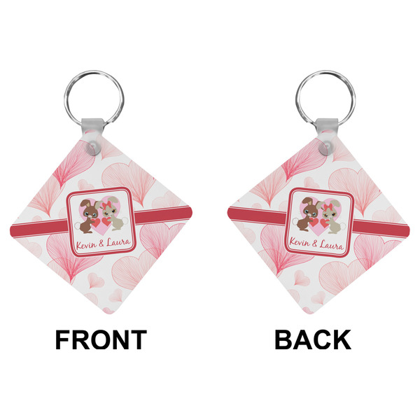 Hearts & Bunnies Diamond Keychain (Front + Back)
